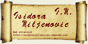 Isidora Miljenović vizit kartica